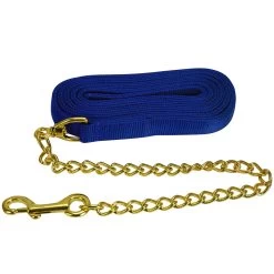 Jacks Lead Flat Nylon With 24 Inch Solid Brass Chain -Equestrian Supplies Store 1140 c1106