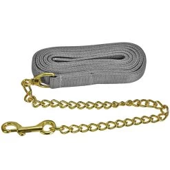 Jacks Lead Flat Nylon With 24 Inch Solid Brass Chain -Equestrian Supplies Store 1140 c1125