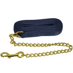 Jacks Lead Flat Nylon With 24 Inch Solid Brass Chain -Equestrian Supplies Store 1140 c1146