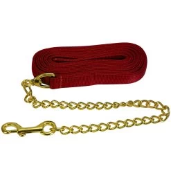 Jacks Lead Flat Nylon With 24 Inch Solid Brass Chain -Equestrian Supplies Store 1140 c1158