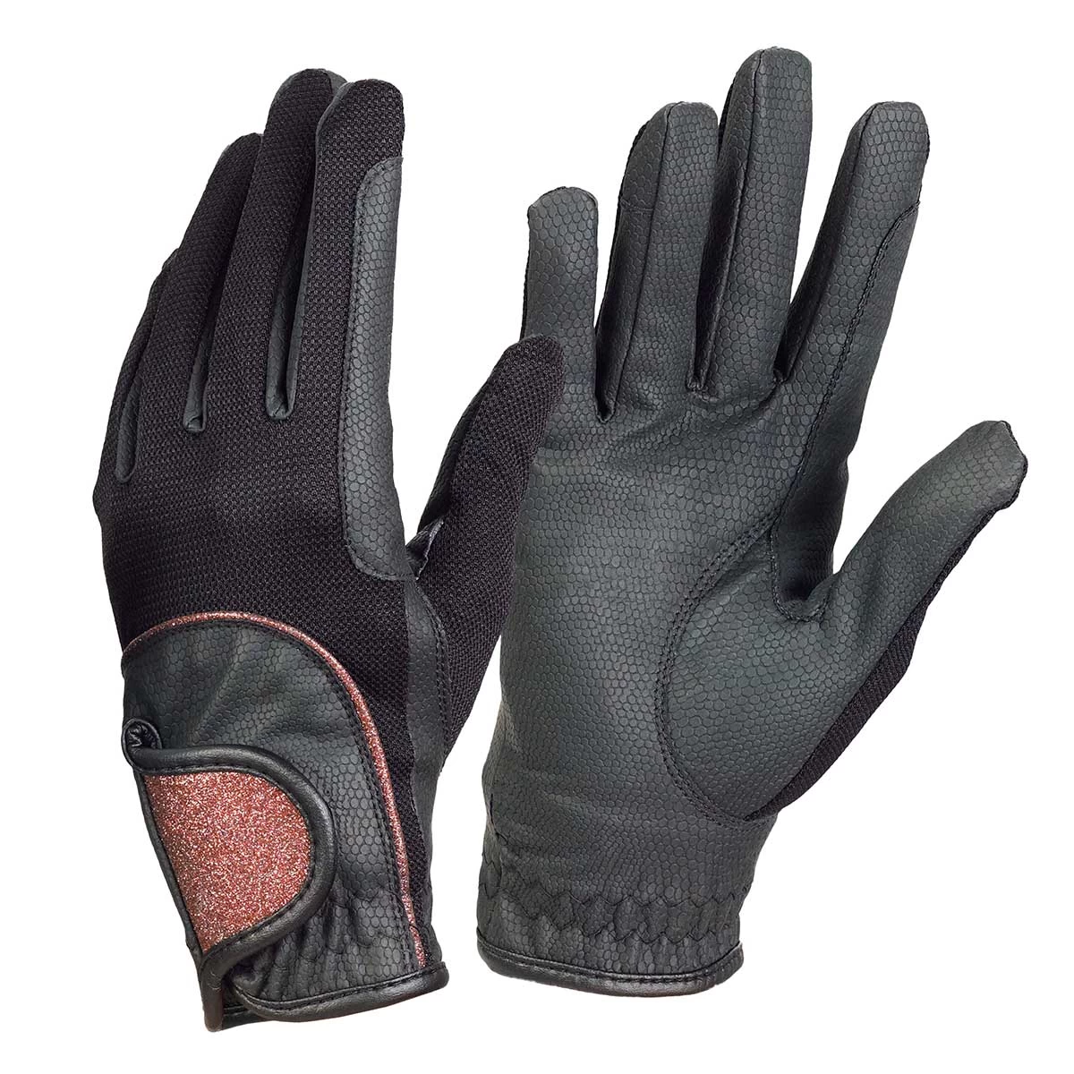 Ovation Pro-Grip Rose Gold Ladies Riding Gloves 3 Ovation Pro-Grip Rose Gold Ladies Riding Gloves