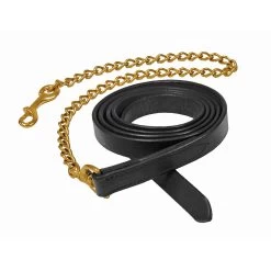 Leather Lead With 30 Inch Brass Chain