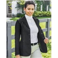 RJ Classics Melody Mesh Ladies Show Coat - Black -Equestrian Supplies Store ml2010 c1105 alt3