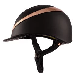 Charles Owen Halo CX MIPS - Black Matte With Stellar Rose Gold -Equestrian Supplies Store myhal cx6 c1105 alt2